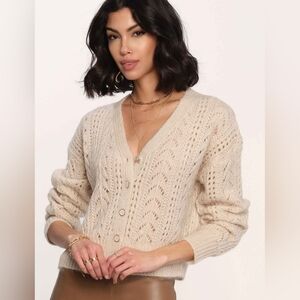 Heartloom Grenier Pointelle Wool Blend Cardigan
